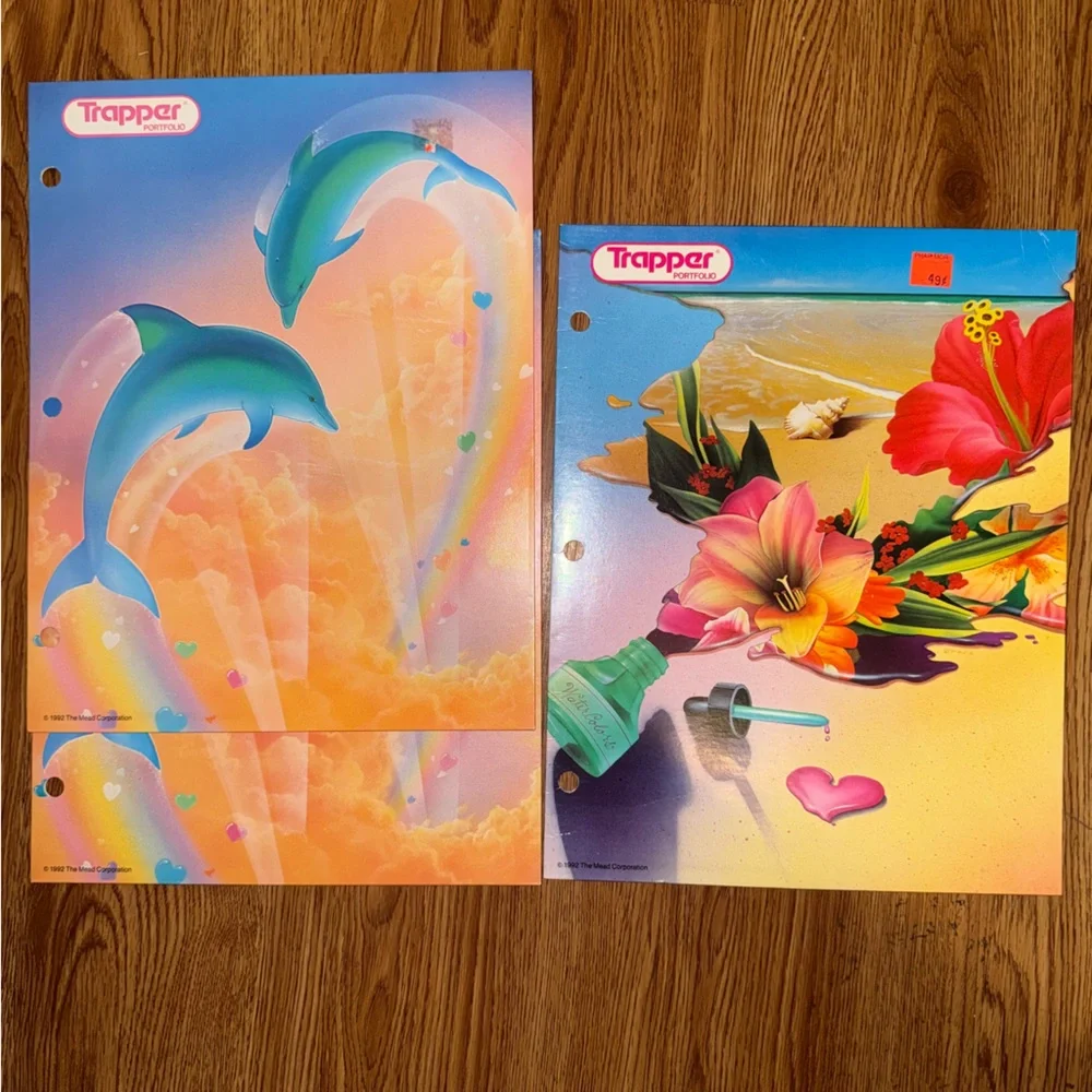 Vintage Trapper Keeper Atomic School Folders 90s dolphins taz looney tunes